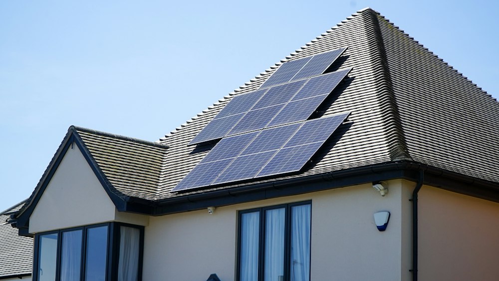 House with solar panels on the roof